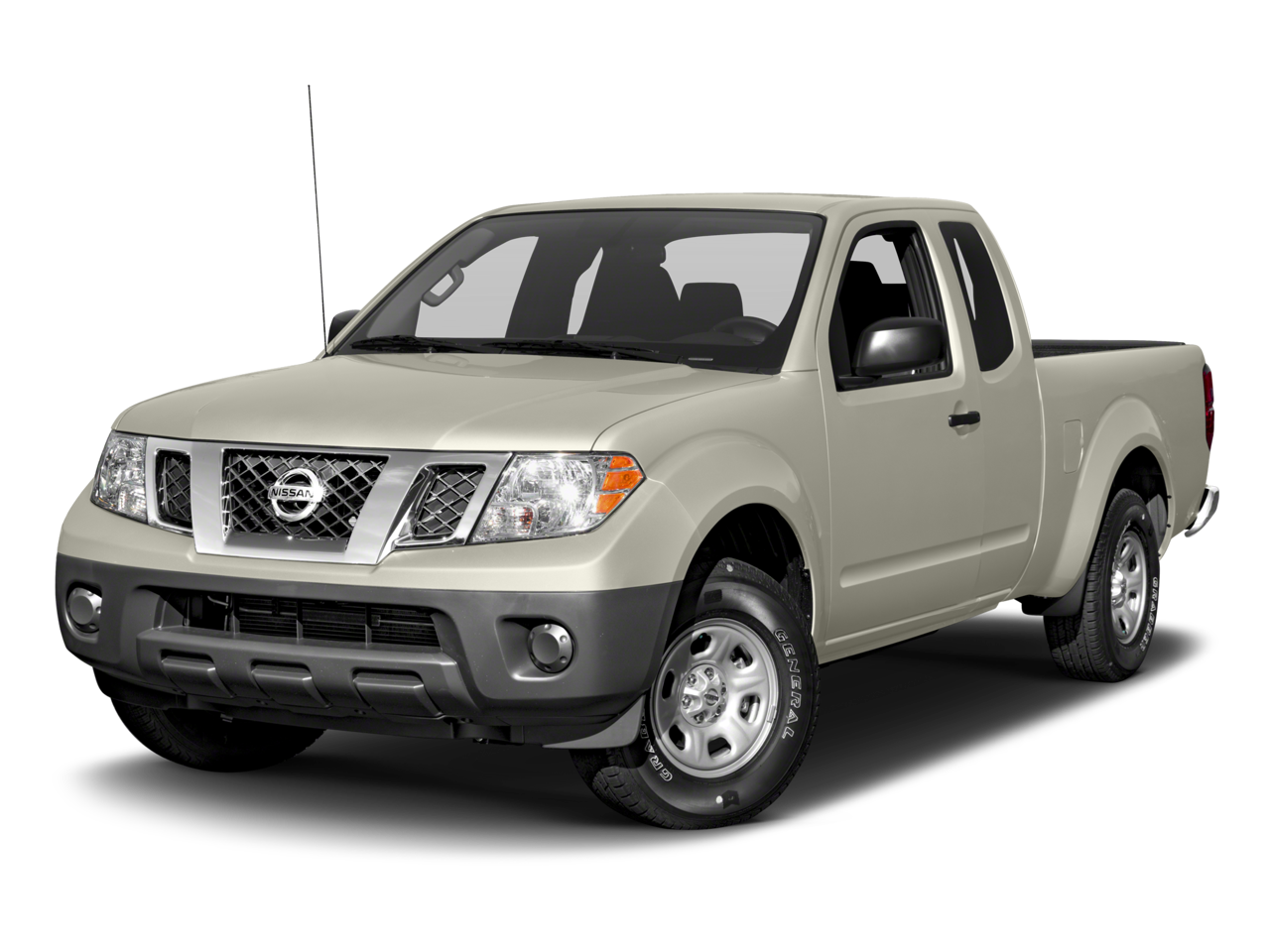 2016 Nissan Frontier S in Glacier White — front three-quarter view