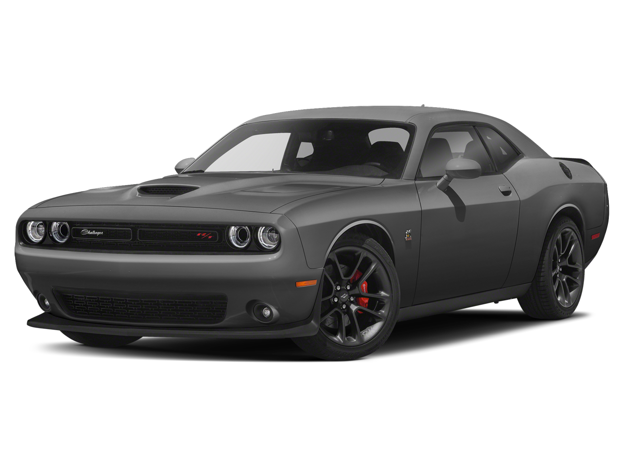 2021 Dodge Challenger R/T Scat Pack in Smoke Show — front three-quarter view