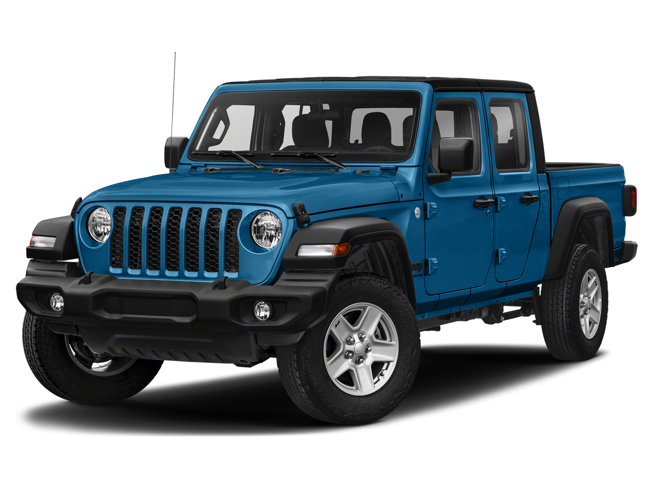 2021 Jeep Gladiator Sport S in Hydro Blue Pearlcoat — front three-quarter view