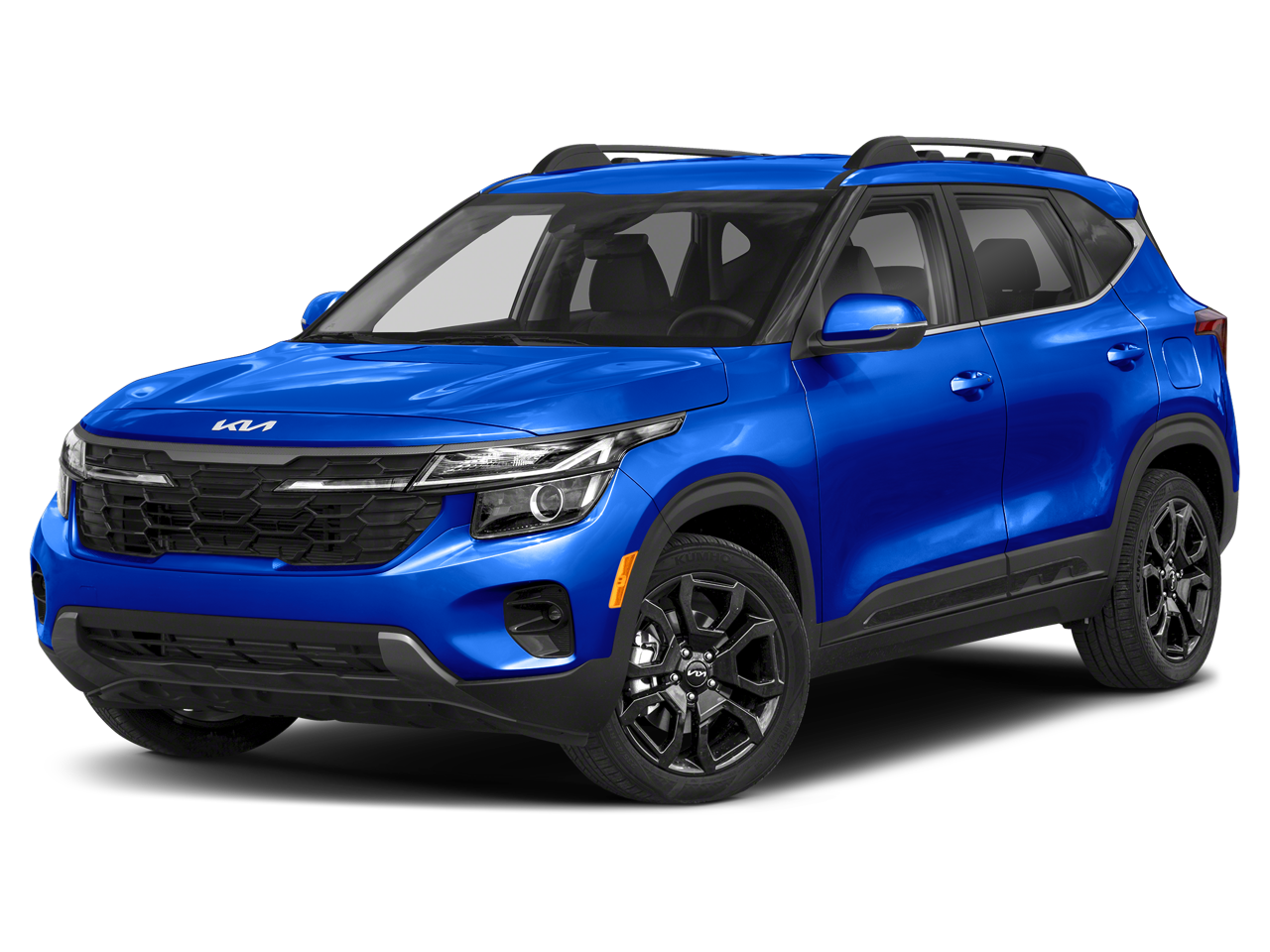 2024 Kia Seltos X-Line in Neptune Blue — front three-quarter view