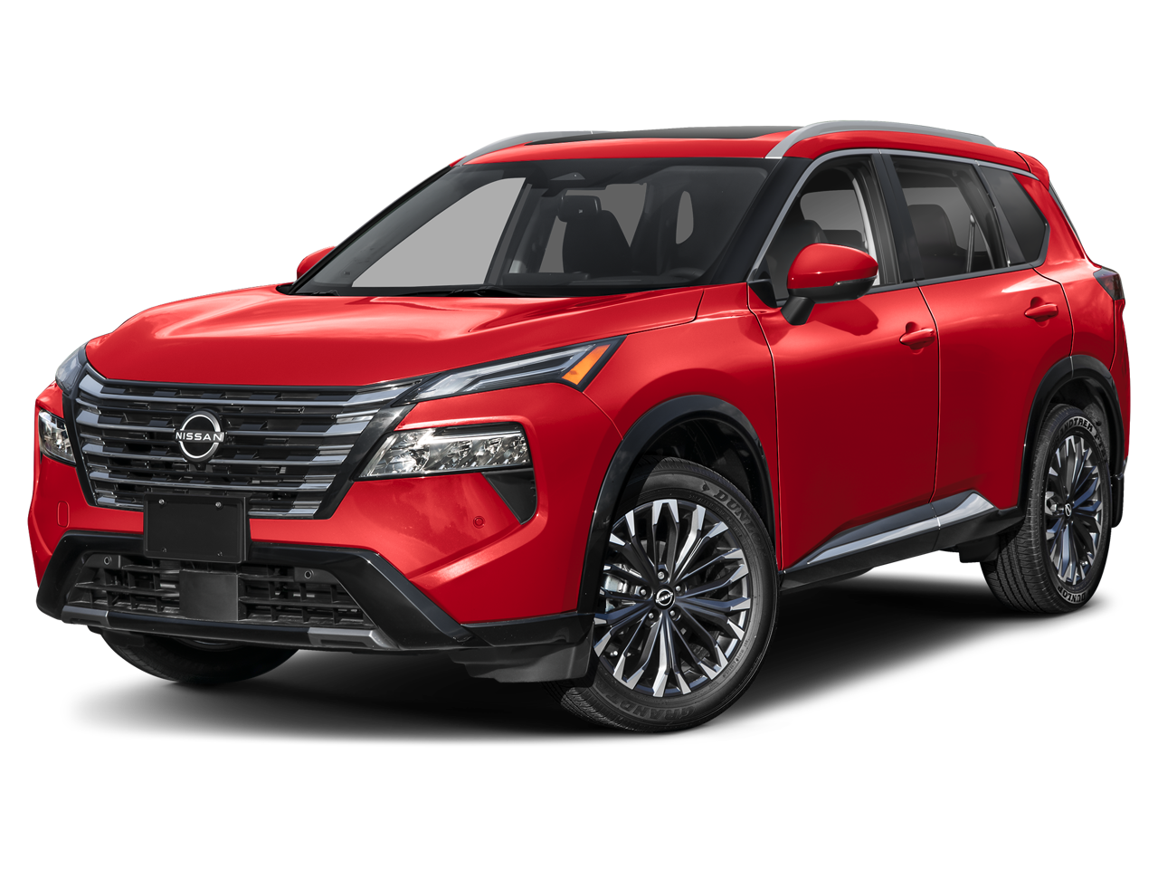 2025 Nissan Rogue Platinum in Scarlet Ember Tintcoat — front three-quarter view