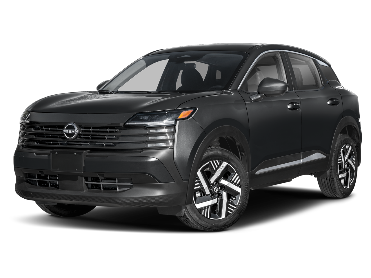 2025 Nissan Kicks SV in Super Black — front three-quarter view