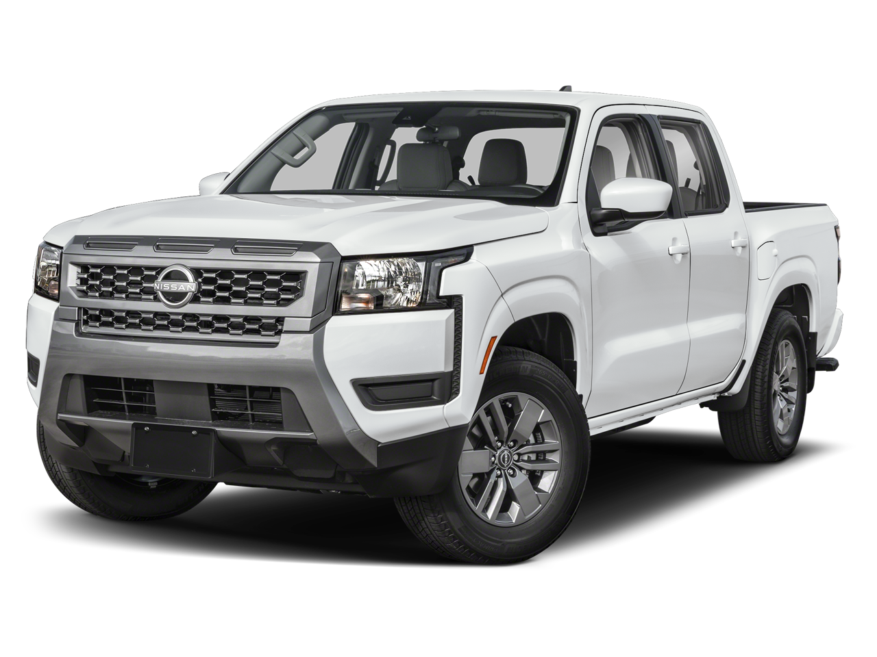 2025 Nissan Frontier SV in Glacier White — front three-quarter view