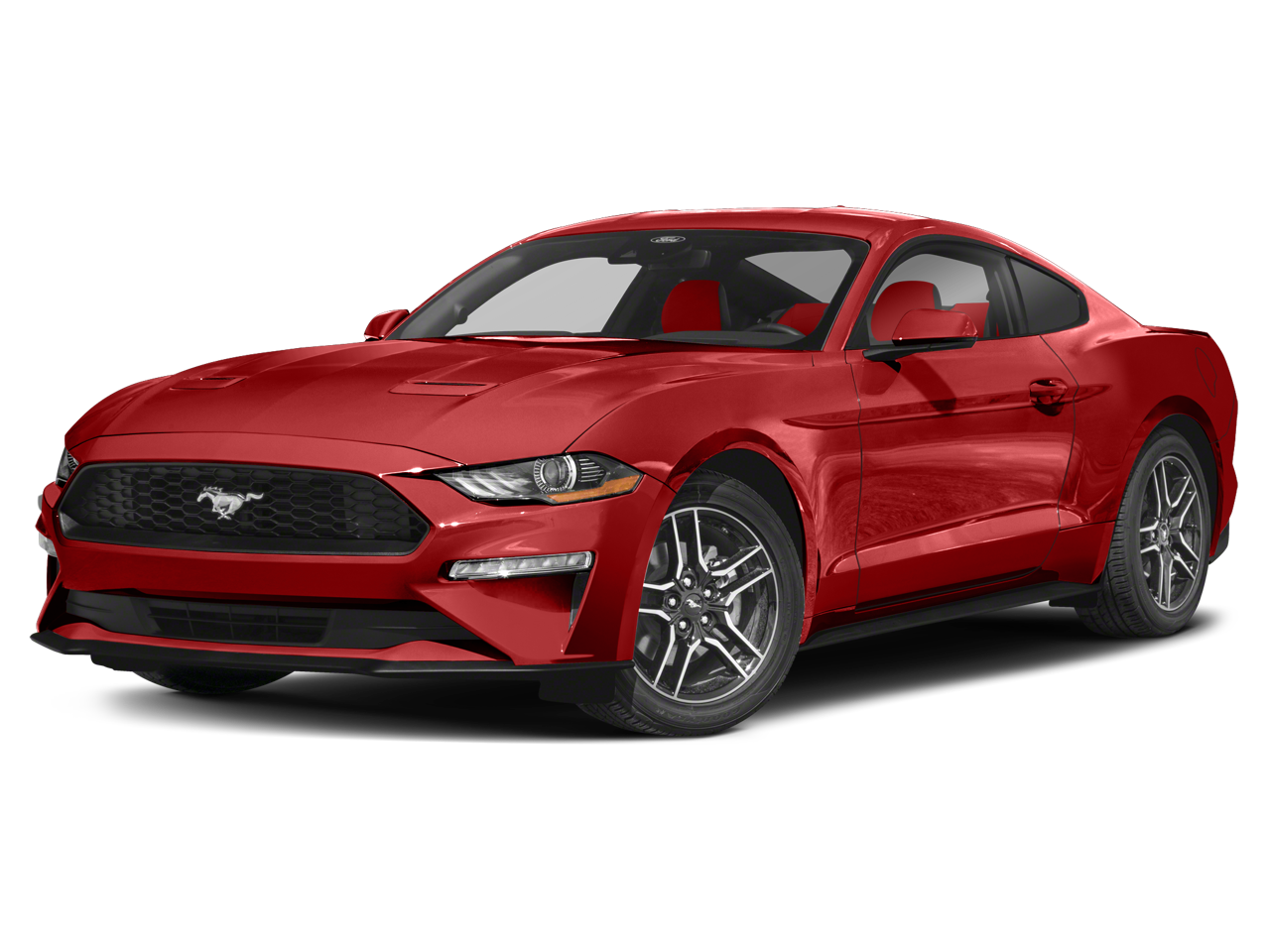 2022 Ford Mustang EcoBoost in Red Metallic — front three-quarter view