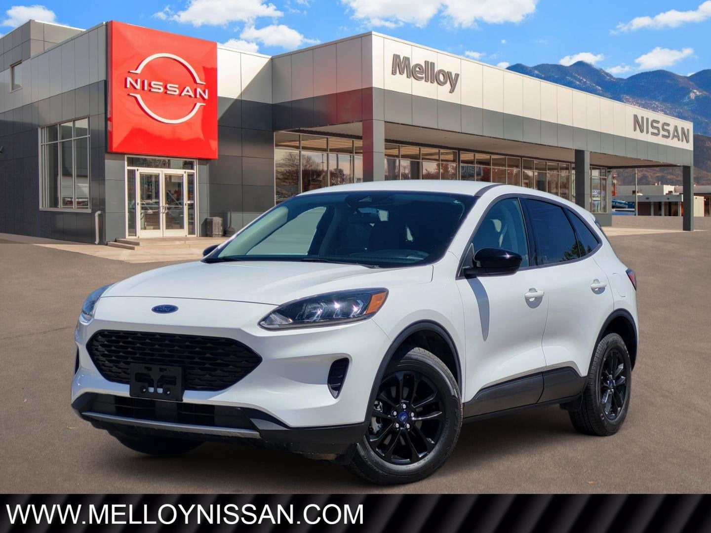 2020 Ford Escape SE Sport Hybrid in Oxford White — front three-quarter view