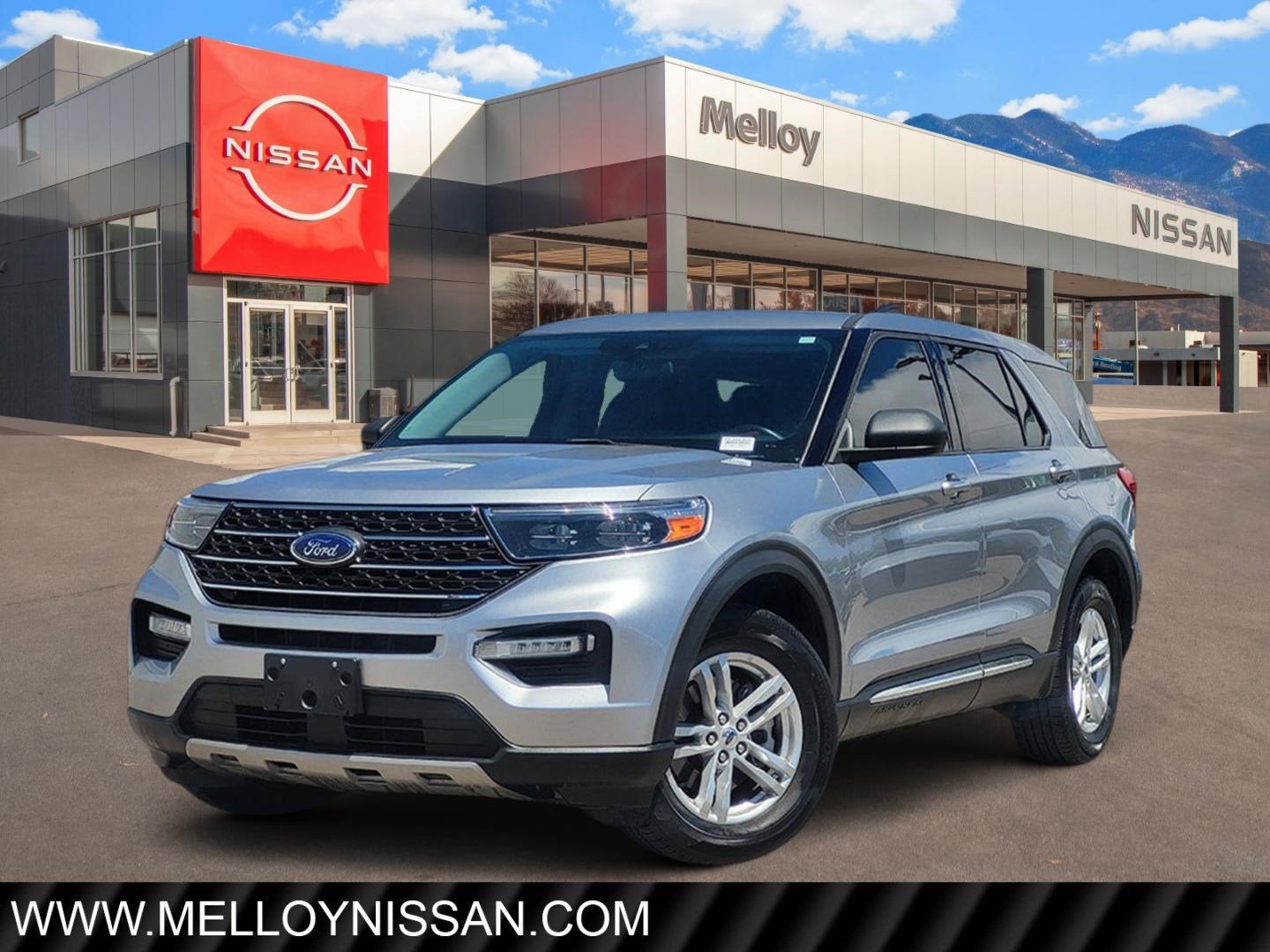 2022 Ford Explorer XLT in Silver Metallic — front three-quarter view
