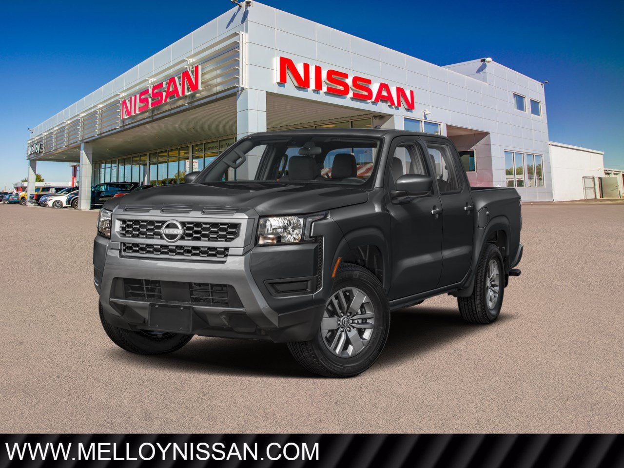 2026 Nissan Frontier Crew Cab 4x2 SV in Super Black — front three-quarter view