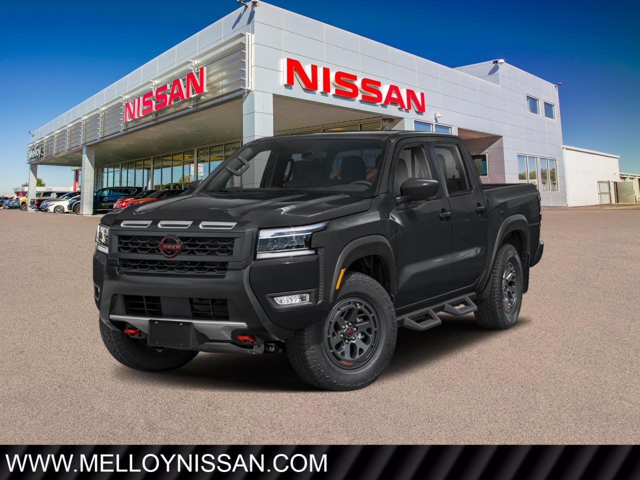 2026 Nissan Frontier Crew Cab 4x4 PRO-4X in Super Black — front three-quarter view