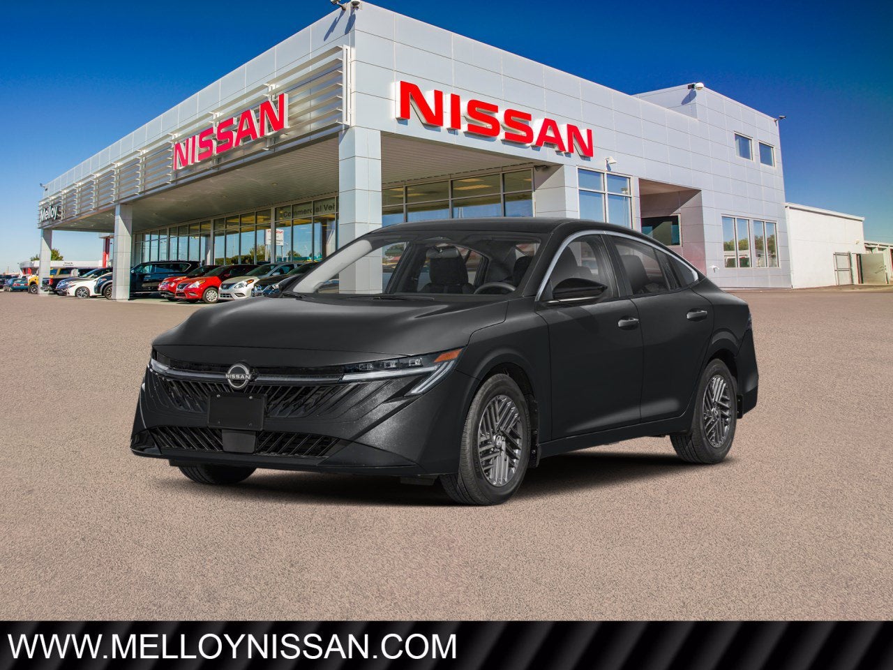 2026 Nissan Sentra SV Sedan in Super Black — front three-quarter view