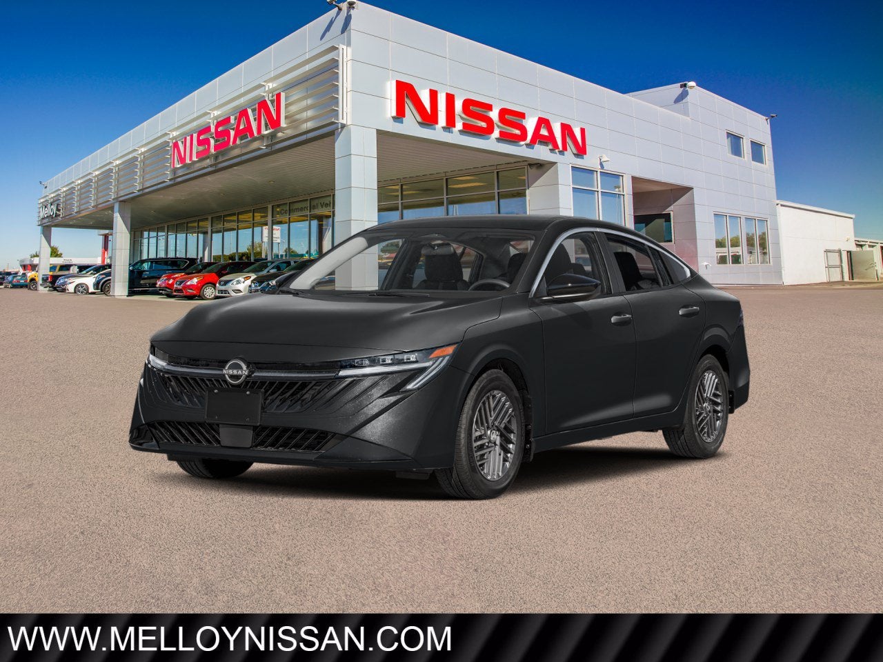 2026 Nissan Sentra SV Sedan in Super Black — front three-quarter view