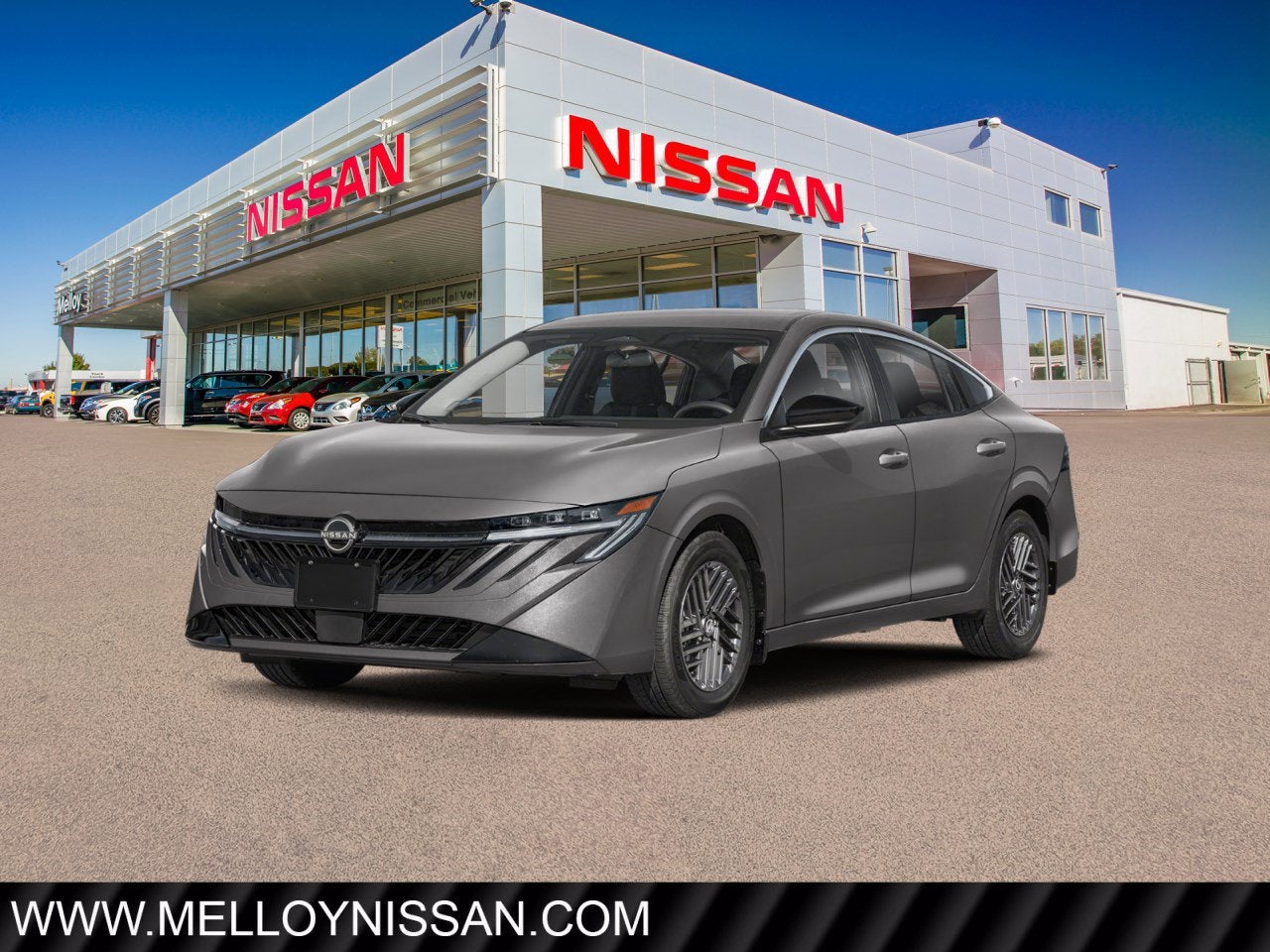 2026 Nissan Sentra SV Sedan in Gun Metallic — front three-quarter view