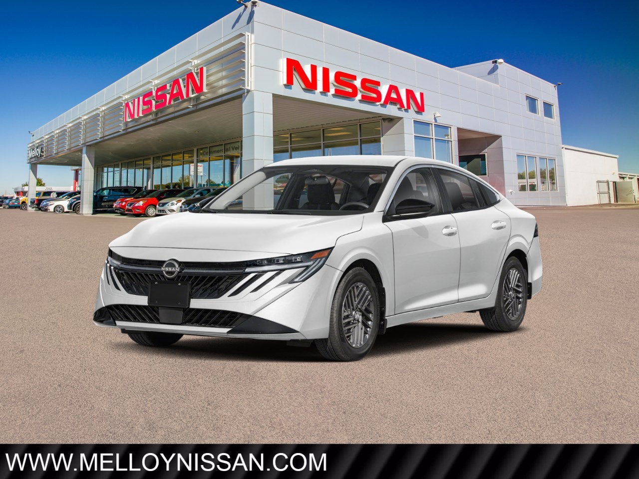2026 Nissan Sentra SV Sedan in Fresh Powder — front three-quarter view