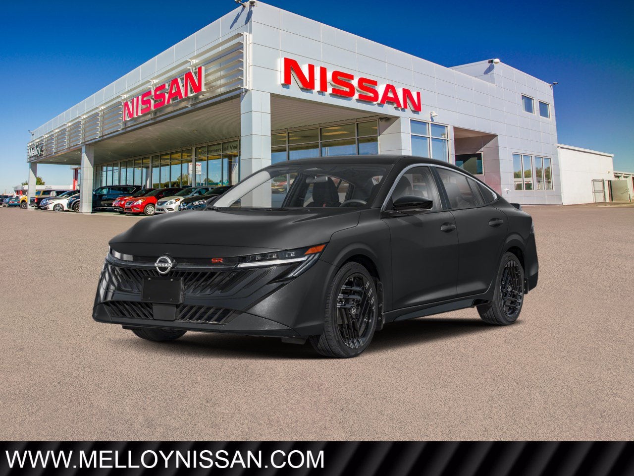 2026 Nissan Sentra SR Sedan in Super Black — front three-quarter view