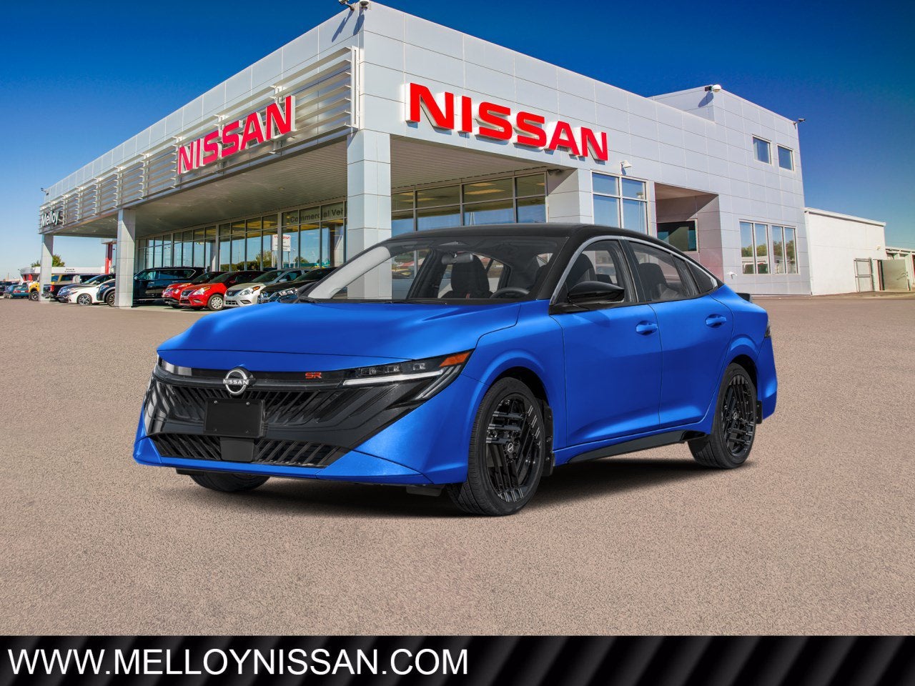 2026 Nissan Sentra SR Sedan in Bluestone Pearl/Super Black — front three-quarter view