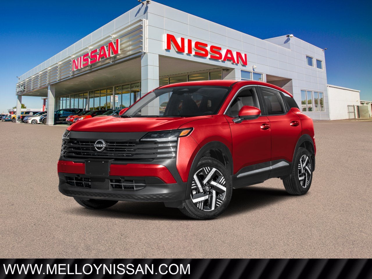 2026 Nissan Kicks SV AWD in Scarlet Ember Tintcoat — front three-quarter view