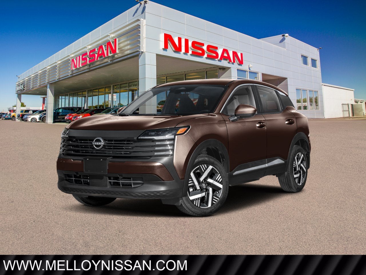 2026 Nissan Kicks SV AWD in Canyon Bronze Metallic — front three-quarter view