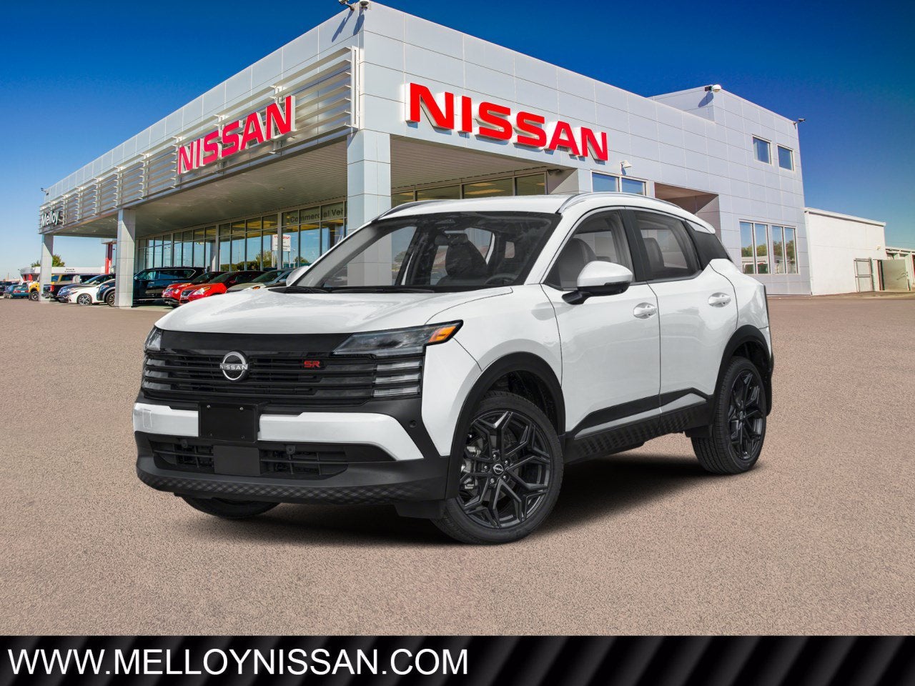 2026 Nissan Kicks SR FWD in Aspen White Tricoat — front three-quarter view