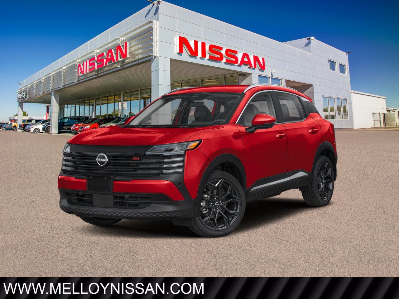 2026 Nissan Kicks SR AWD in Scarlet Ember Tintcoat — front three-quarter view