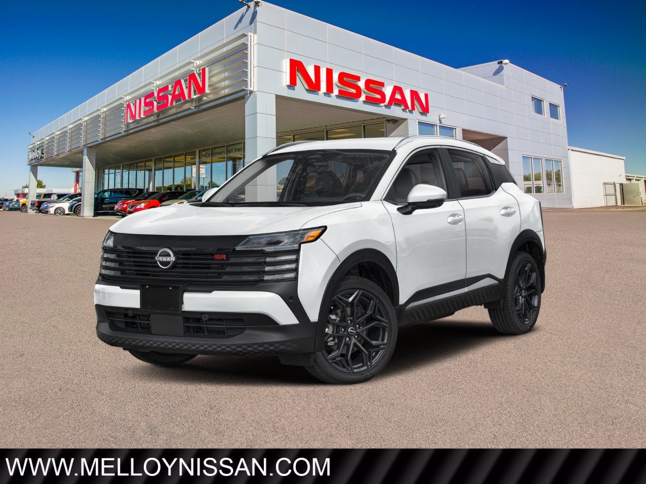2026 Nissan Kicks SR AWD in Aspen White Tricoat — front three-quarter view