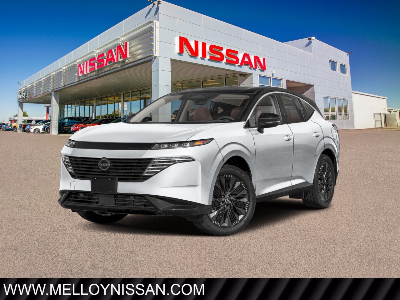 2026 Nissan Murano AWD Platinum *Ltd Avail* in Everest White Pearl Tricoat/Super Black — front three-quarter view