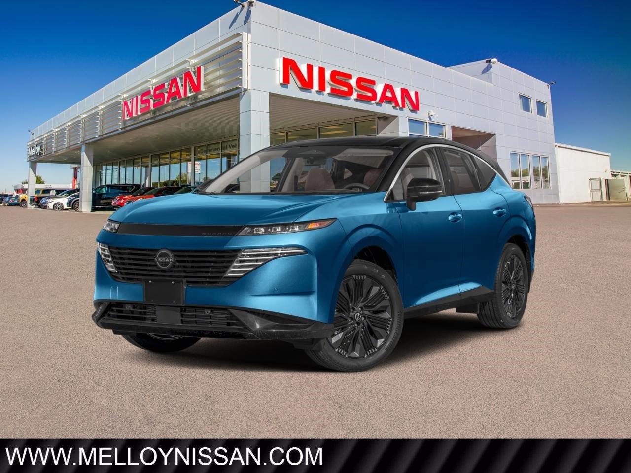 2026 Nissan Murano AWD Platinum *Ltd Avail* in Aurora Blue Pearl Metallic/Super Black — front three-quarter view