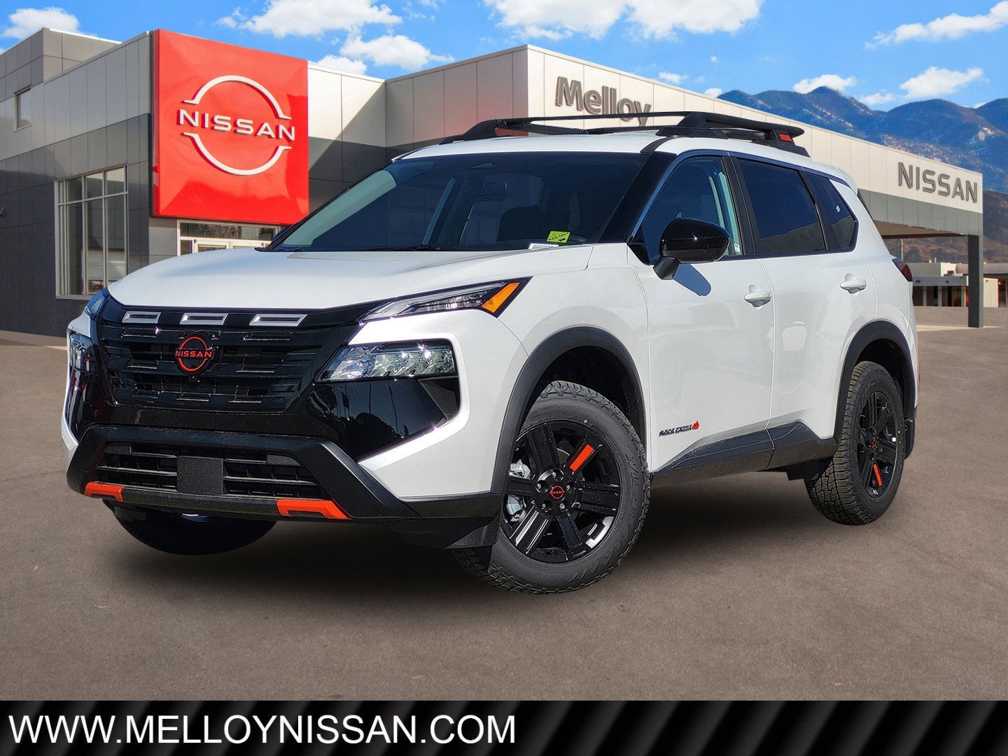 2026 Nissan Rogue AWD Rock Creek *Ltd Avail* in Everest White Pearl Tricoat — front three-quarter view