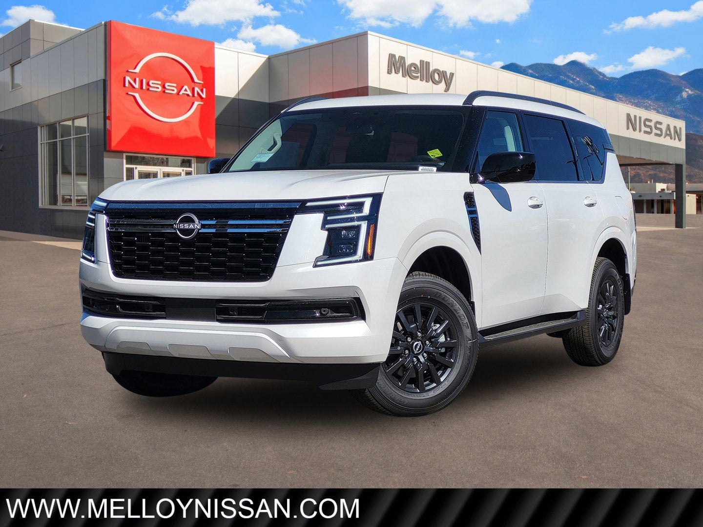 2026 Nissan Armada 4x4 SV *Ltd Avail* in Aspen White Tricoat — front three-quarter view
