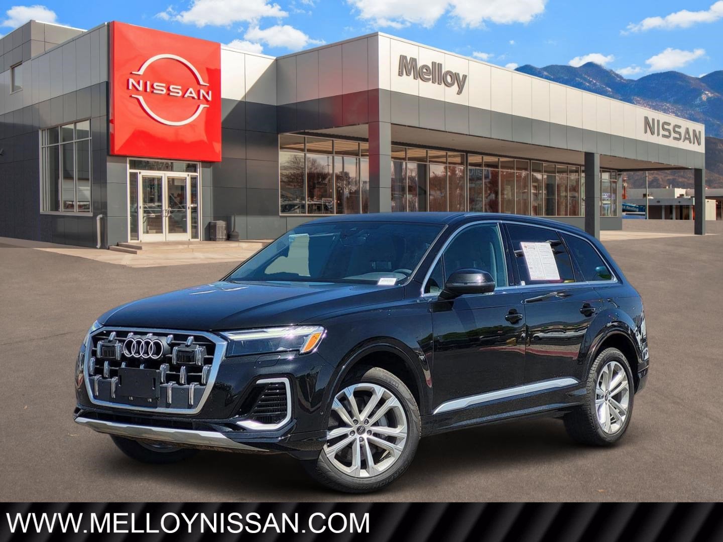 2025 Audi Q7 Premium Plus in Black — front three-quarter view